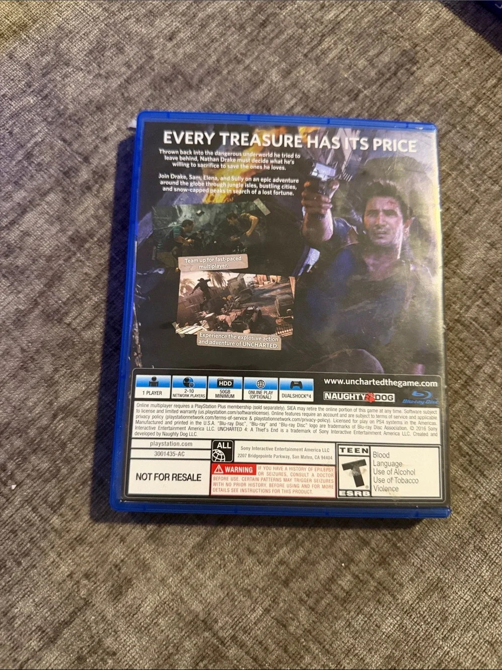 PlayStation PS4 Uncharted 4: A Thief's End - Blue Case‎